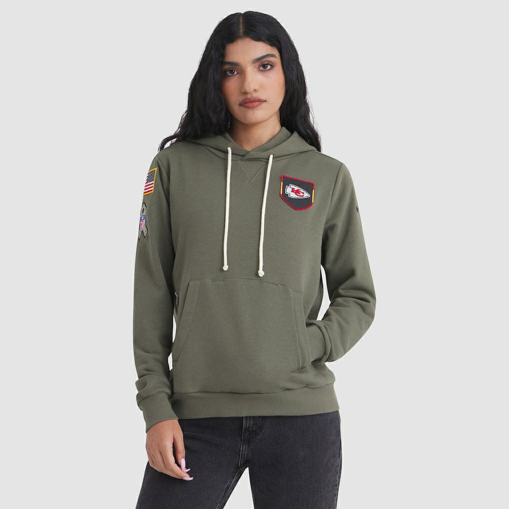 Kansas City Chiefs Women's 2025 Salute to Service Sideline Standard Issue Dri-FIT Hoodie Olive - Nike