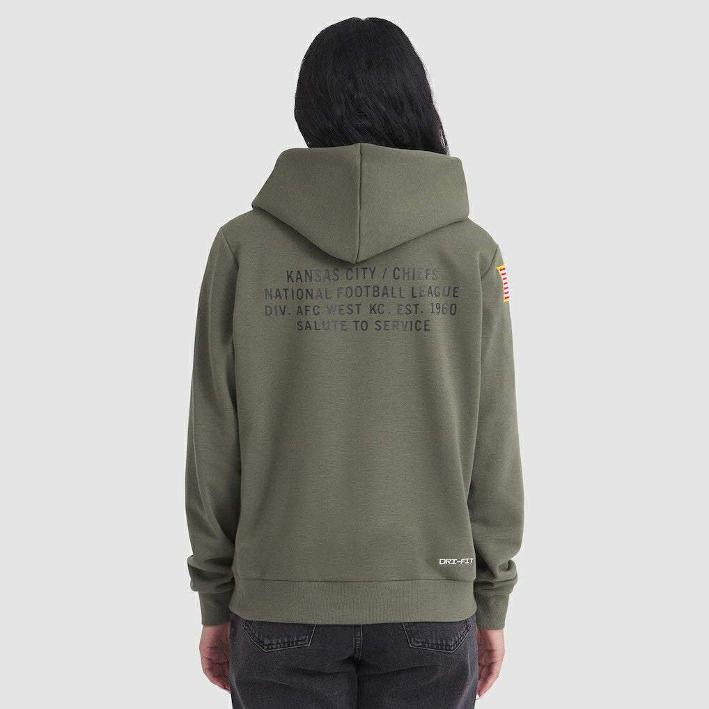 Kansas City Chiefs Women's 2025 Salute to Service Sideline Standard Issue Dri-FIT Hoodie Olive - Nike