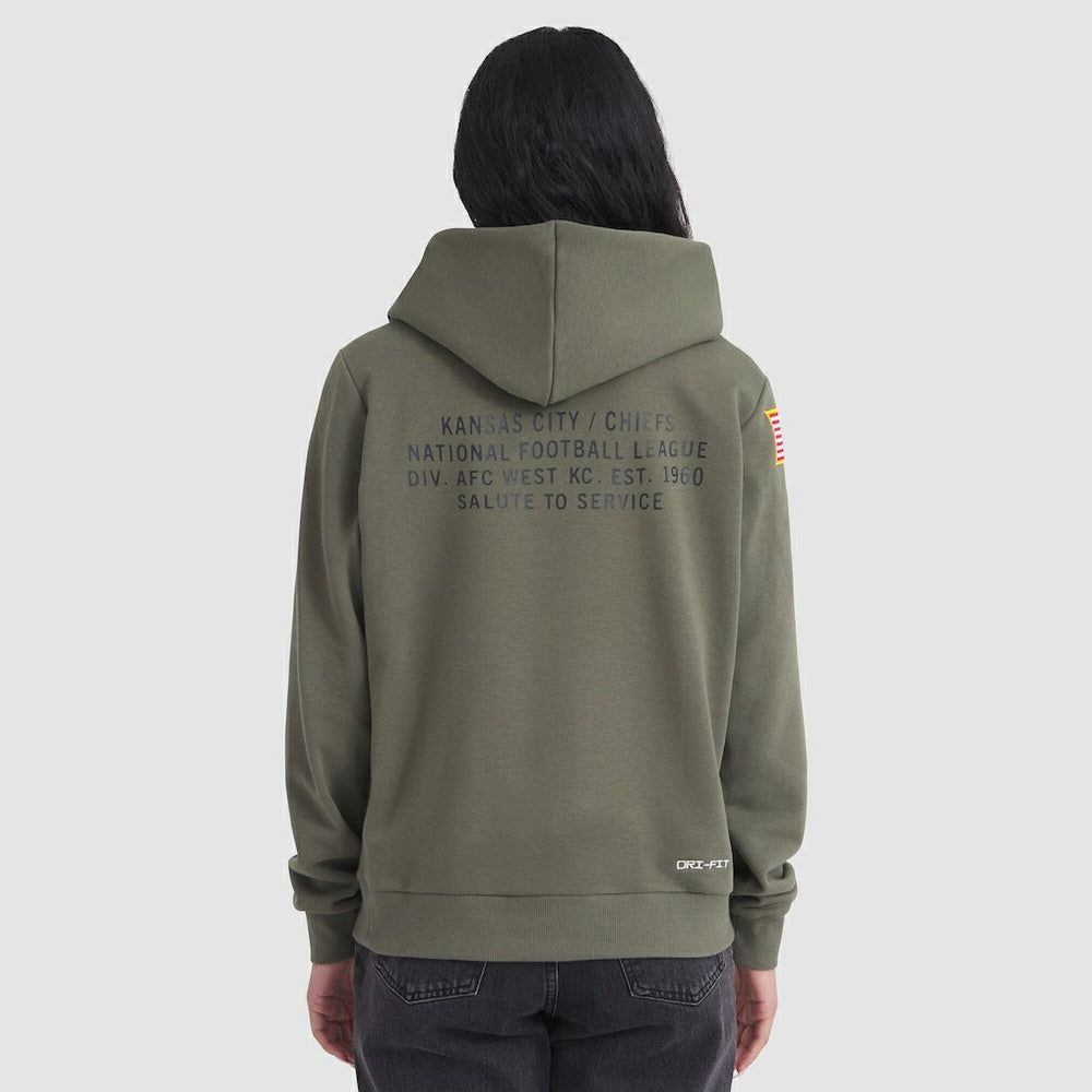 Kansas City Chiefs Women's 2025 Salute to Service Sideline Standard Issue Dri-FIT Hoodie Olive - Nike