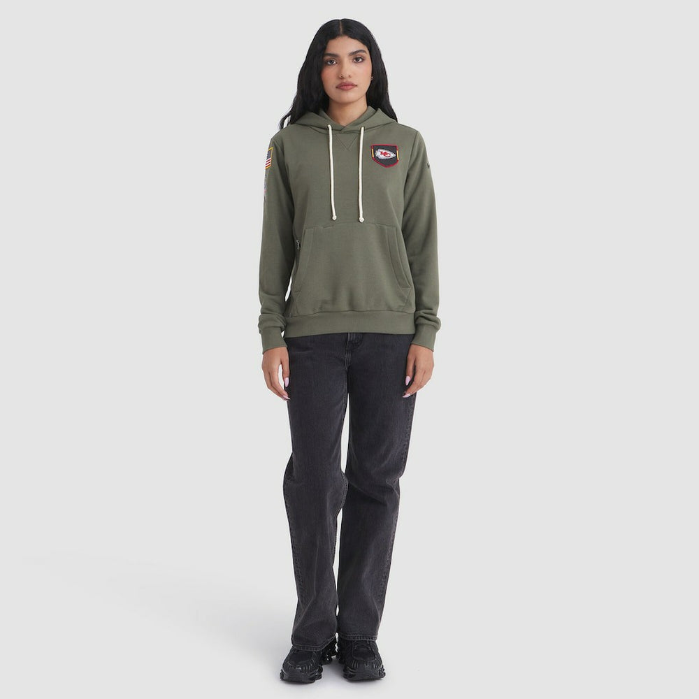 Kansas City Chiefs Women's 2025 Salute to Service Sideline Standard Issue Dri-FIT Hoodie Olive - Nike