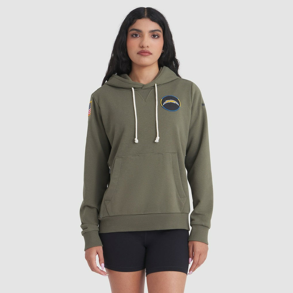 Los Angeles Chargers Women's 2025 Salute to Service Sideline Standard Issue Dri-FIT Hoodie Olive - Nike