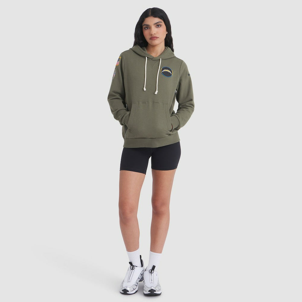 Los Angeles Chargers Women's 2025 Salute to Service Sideline Standard Issue Dri-FIT Hoodie Olive - Nike