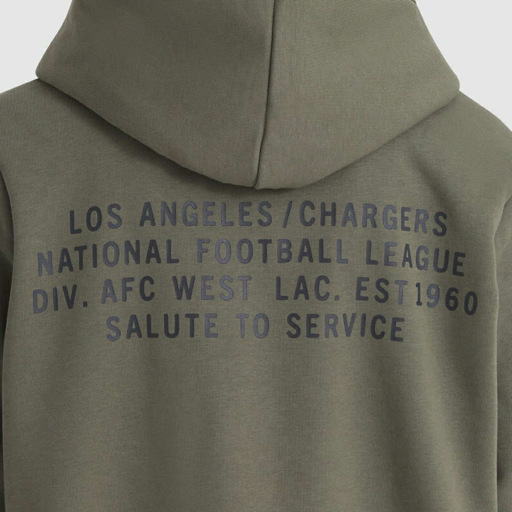 Los Angeles Chargers Women's 2025 Salute to Service Sideline Standard Issue Dri-FIT Hoodie Olive - Nike