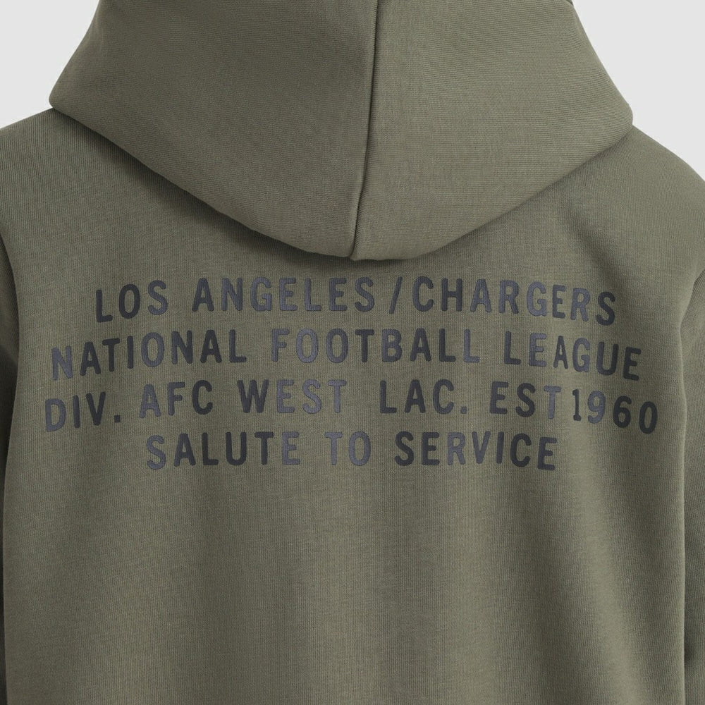 Los Angeles Chargers Women's 2025 Salute to Service Sideline Standard Issue Dri-FIT Hoodie Olive - Nike