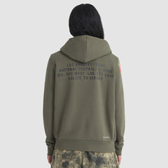 Los Angeles Rams Women's 2025 Salute to Service Sideline Standard Issue Dri-FIT Hoodie Olive - Nike
