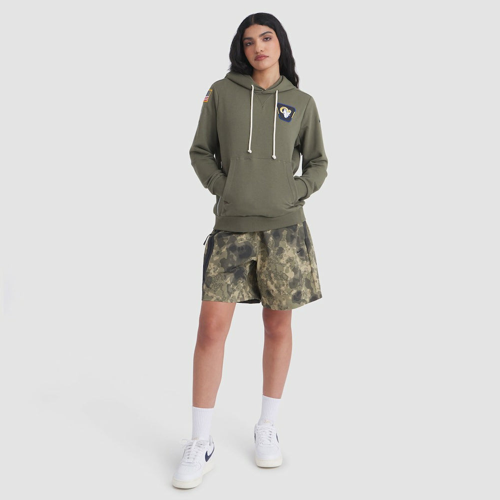 Los Angeles Rams Women's 2025 Salute to Service Sideline Standard Issue Dri-FIT Hoodie Olive - Nike
