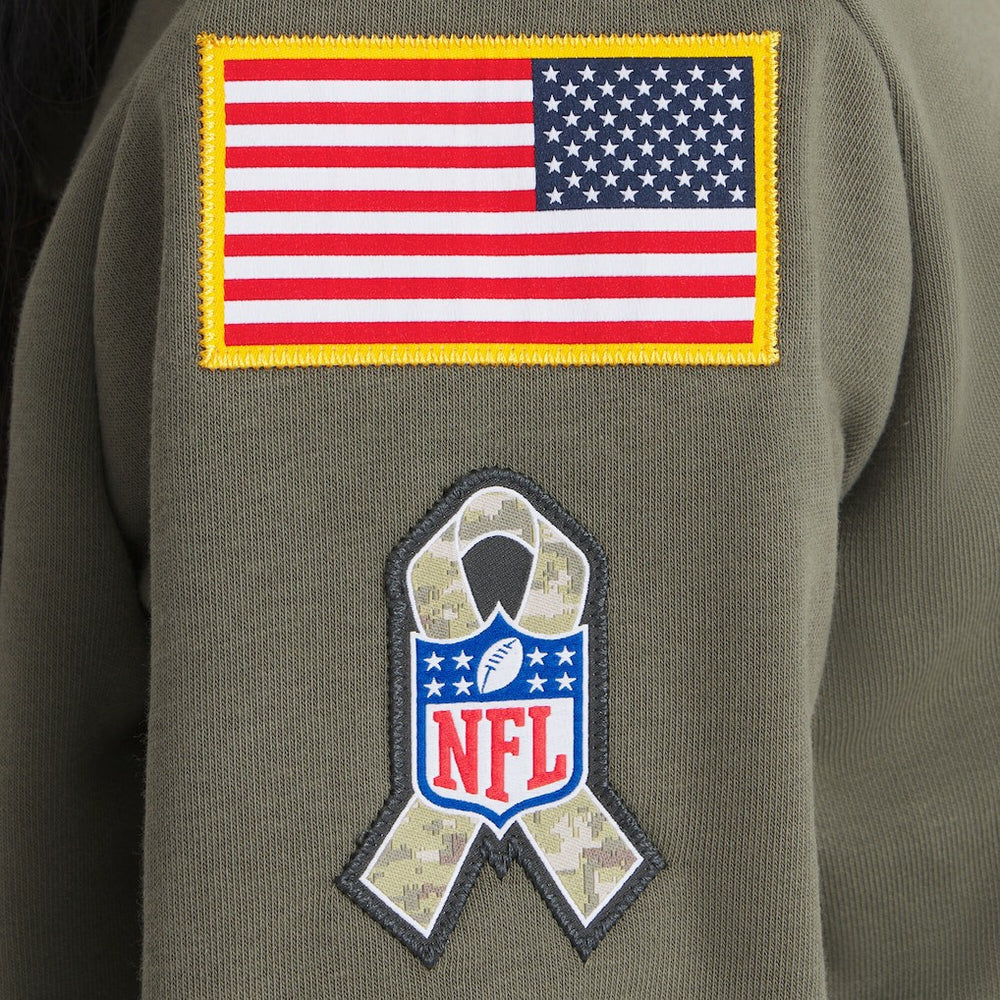 Los Angeles Rams Women's 2025 Salute to Service Sideline Standard Issue Dri-FIT Hoodie Olive - Nike