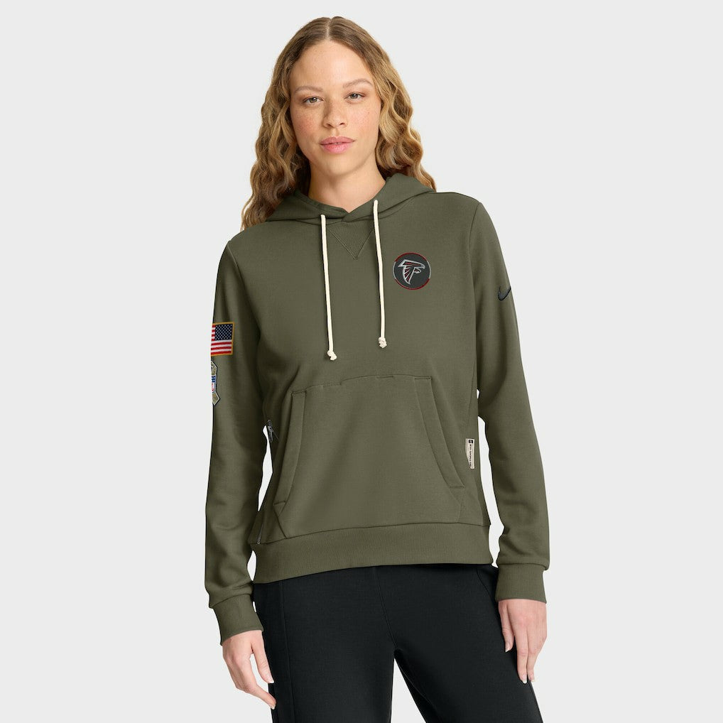Atlanta Falcons Women's 2025 Salute to Service Sideline Standard Issue Dri-FIT Hoodie Olive - Nike