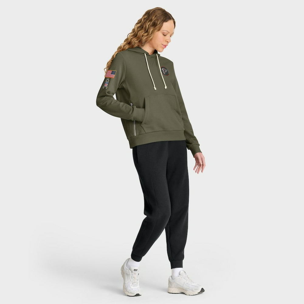 Atlanta Falcons Women's 2025 Salute to Service Sideline Standard Issue Dri-FIT Hoodie Olive - Nike