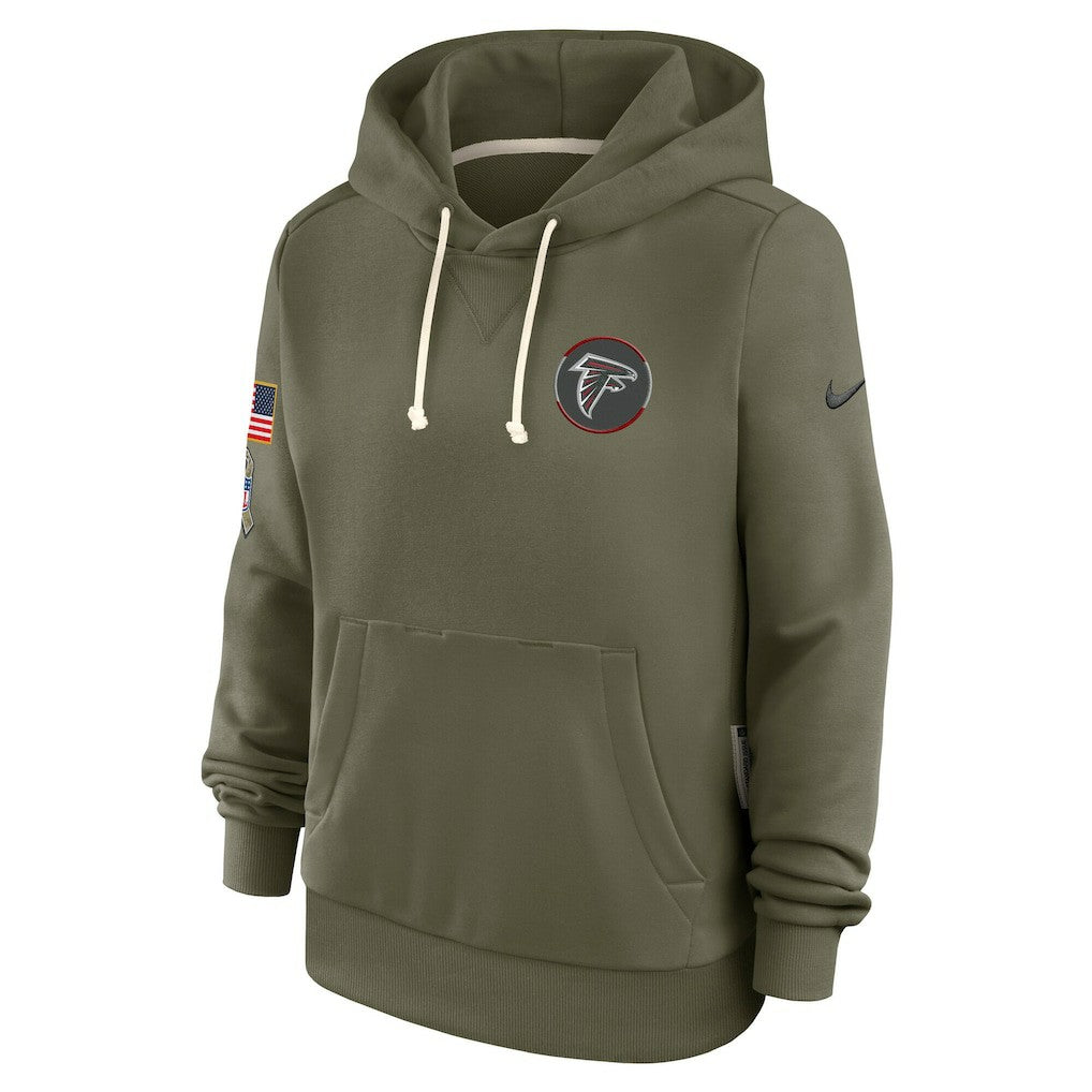 Atlanta Falcons Women's 2025 Salute to Service Sideline Standard Issue Dri-FIT Hoodie Olive - Nike