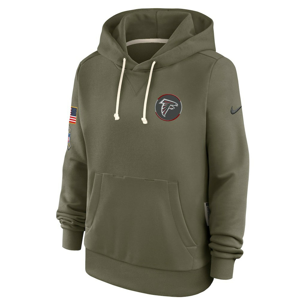 Atlanta Falcons Women's 2025 Salute to Service Sideline Standard Issue Dri-FIT Hoodie Olive - Nike