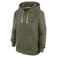 Atlanta Falcons Women's 2025 Salute to Service Sideline Standard Issue Dri-FIT Hoodie Olive - Nike