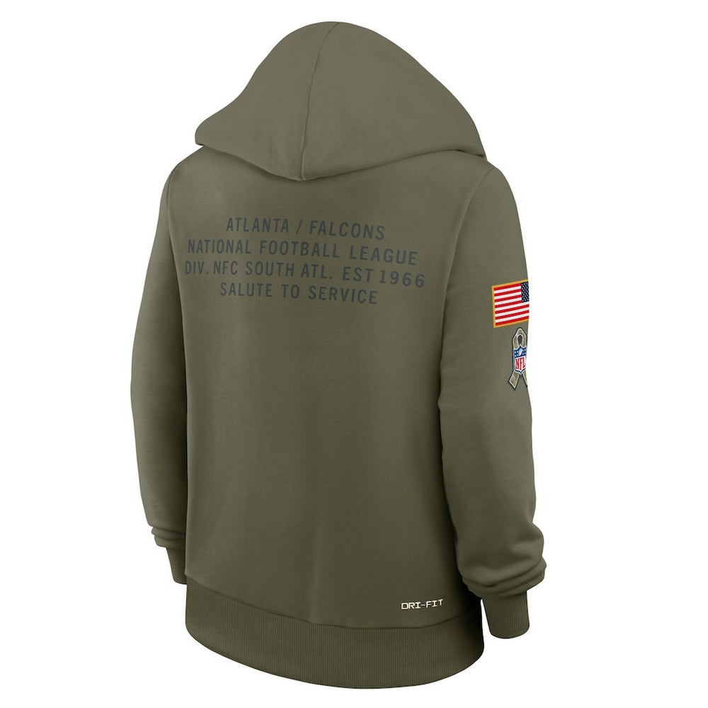Atlanta Falcons Women's 2025 Salute to Service Sideline Standard Issue Dri-FIT Hoodie Olive - Nike