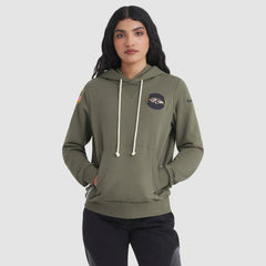 Baltimore Ravens Women's 2025 Salute to Service Sideline Standard Issue Dri-FIT Hoodie Olive - Nike