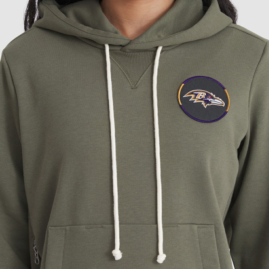 Baltimore Ravens Women's 2025 Salute to Service Sideline Standard Issue Dri-FIT Hoodie Olive - Nike
