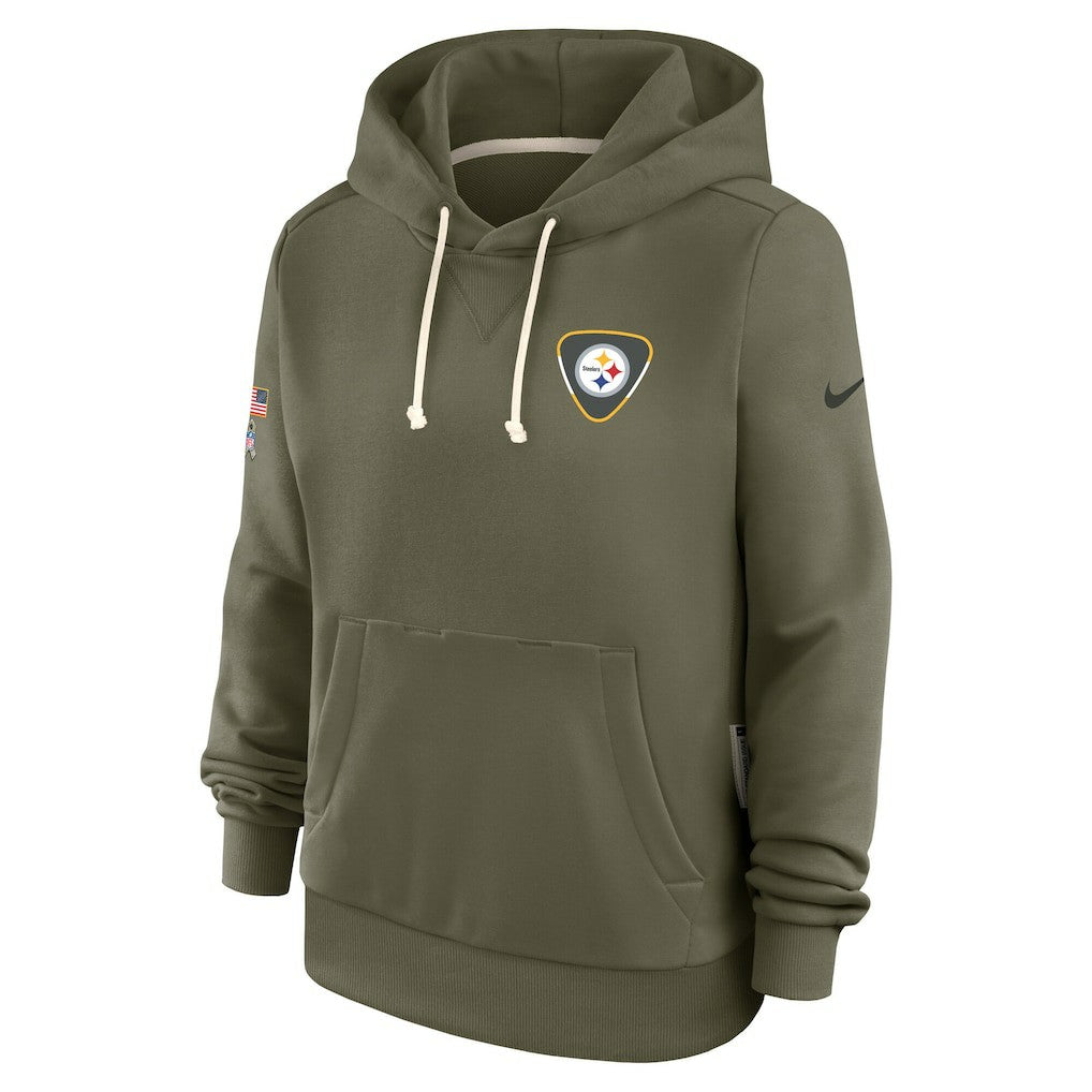 Pittsburgh Steelers Women's 2025 Salute to Service Sideline Standard Issue Dri-FIT Hoodie Olive - Nike