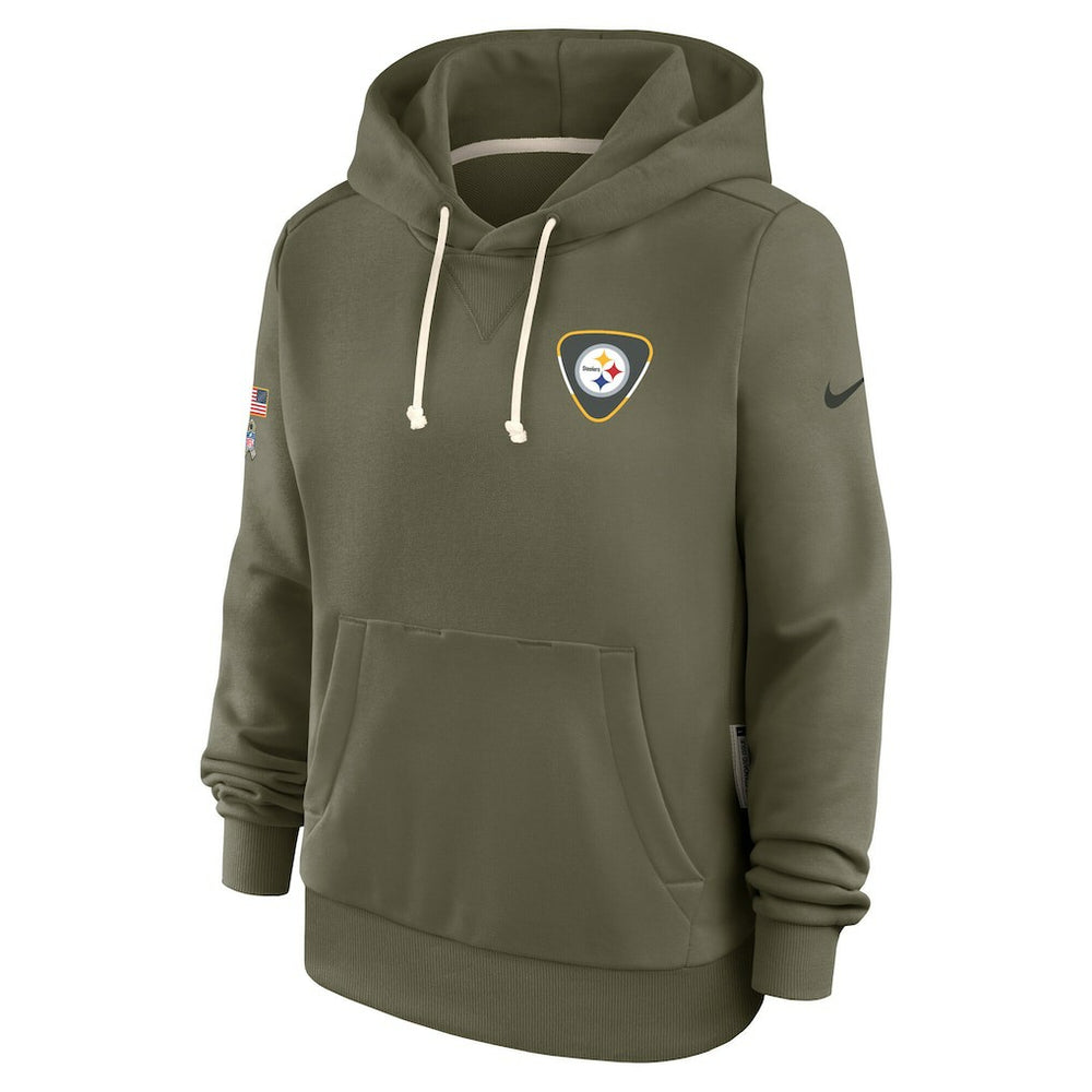Pittsburgh Steelers Women's 2025 Salute to Service Sideline Standard Issue Dri-FIT Hoodie Olive - Nike
