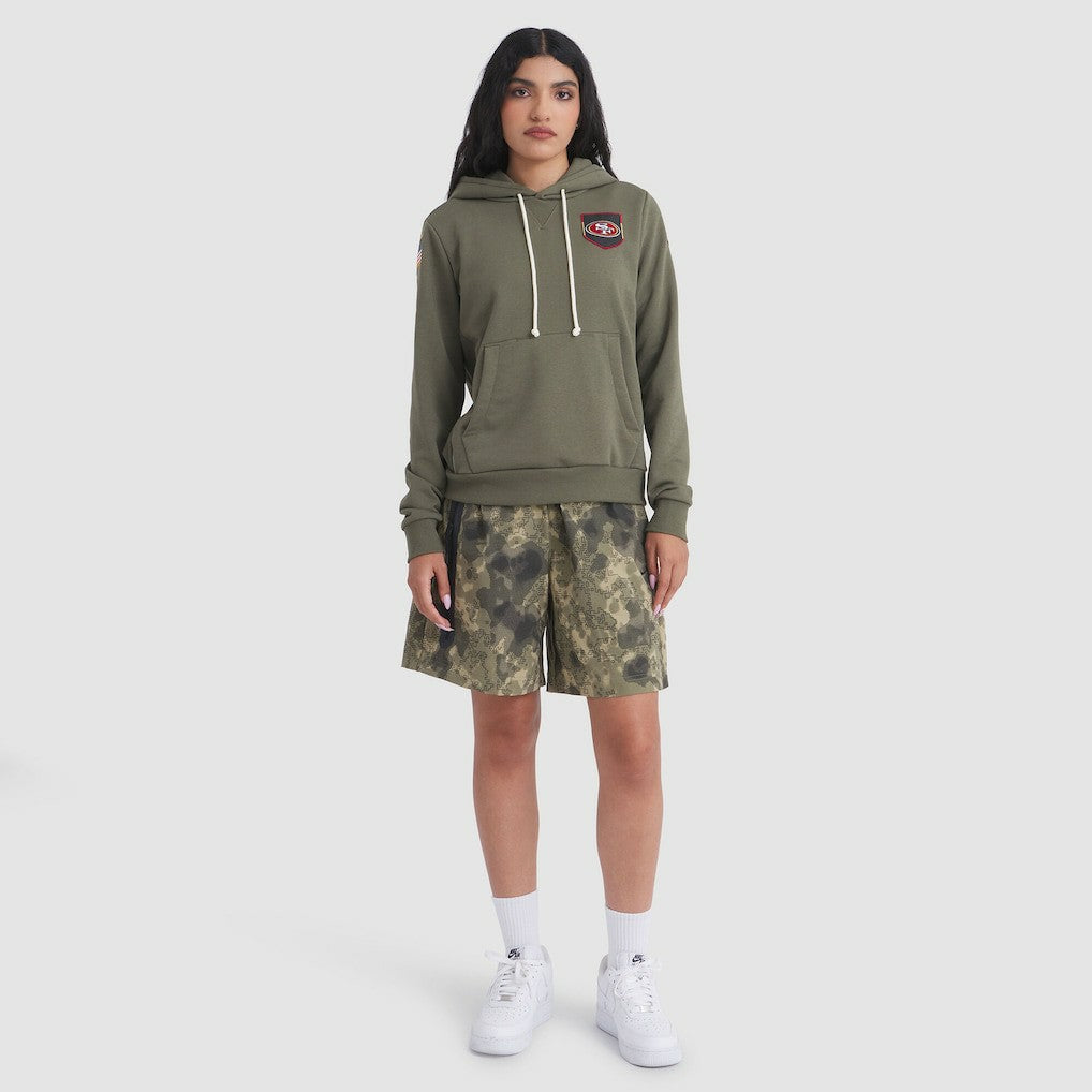 San Francisco 49ers Women's 2025 Salute to Service Sideline Standard Issue Dri-FIT Hoodie Olive - Nike