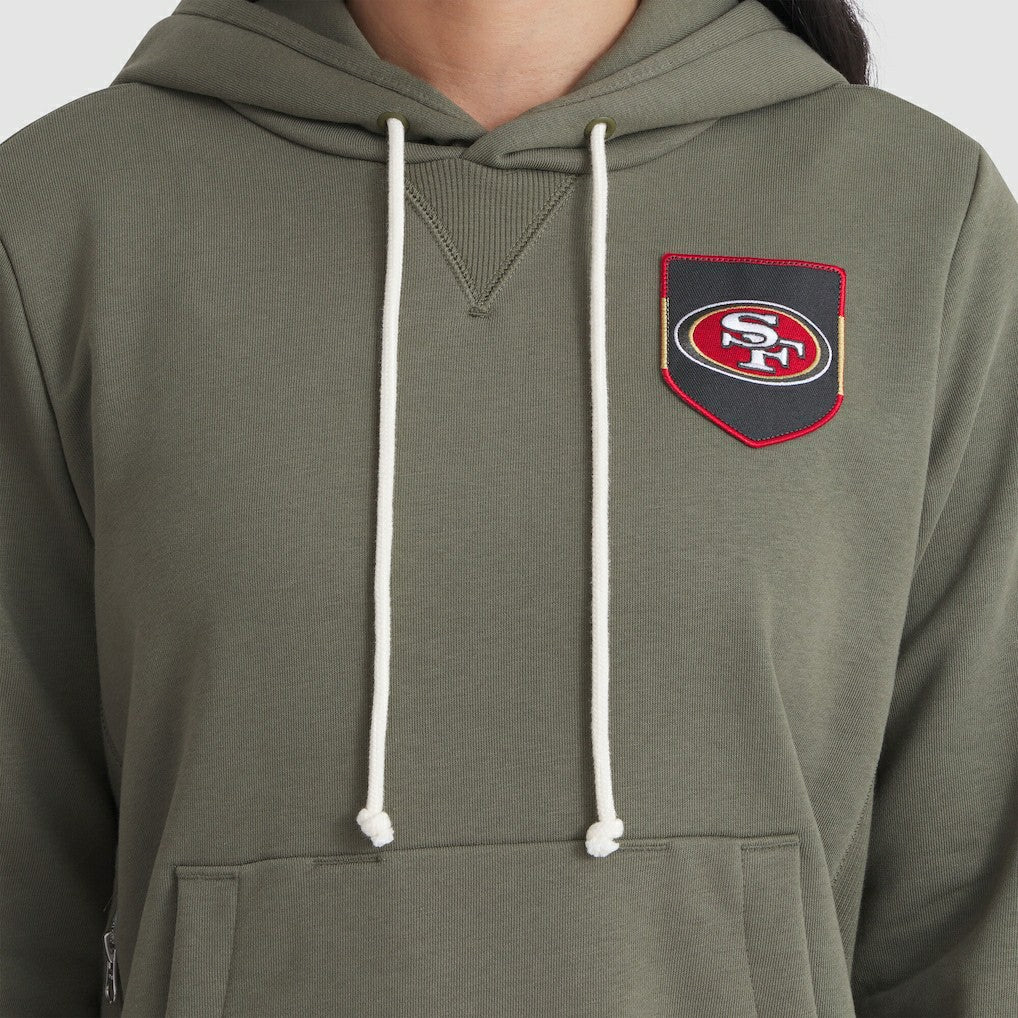 San Francisco 49ers Women's 2025 Salute to Service Sideline Standard Issue Dri-FIT Hoodie Olive - Nike
