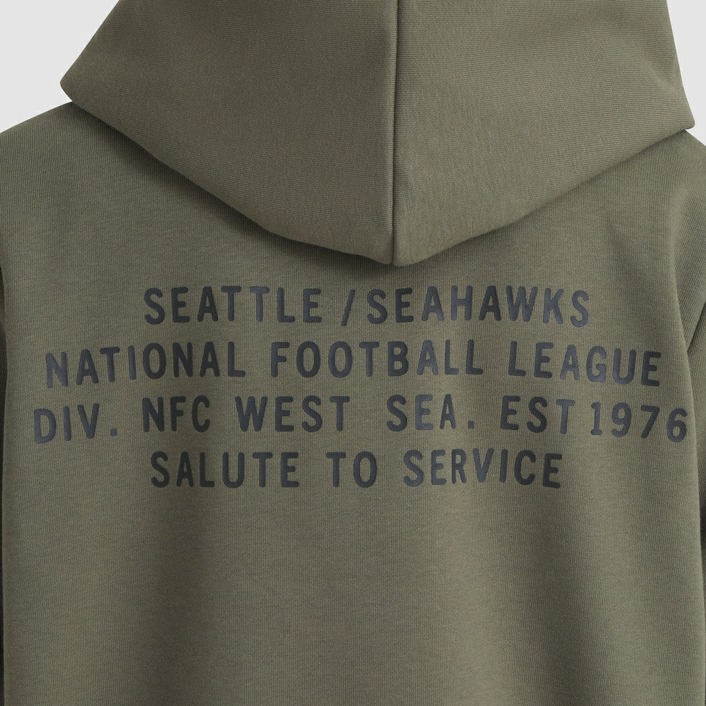 Seattle Seahawks Women's 2025 Salute to Service Sideline Standard Issue Dri-FIT Hoodie Olive - Nike