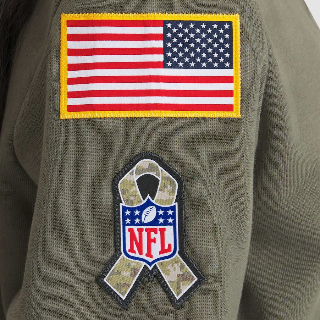 Philadelphia Eagles Women's 2025 Salute to Service Sideline Standard Issue Dri-FIT Hoodie Olive - Nike