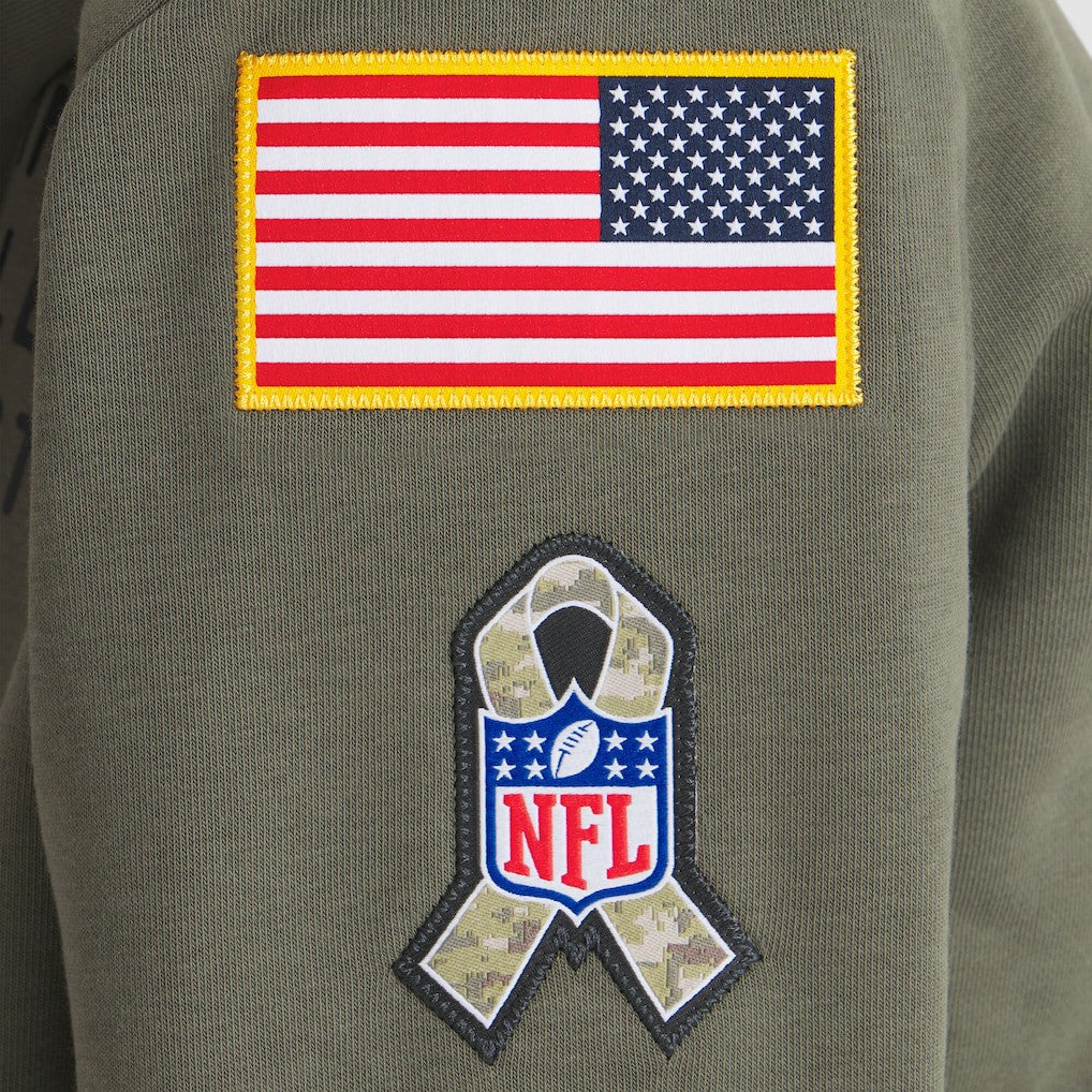 Minnesota Vikings Women's 2025 Salute to Service Sideline Standard Issue Dri-FIT Hoodie Olive - Nike