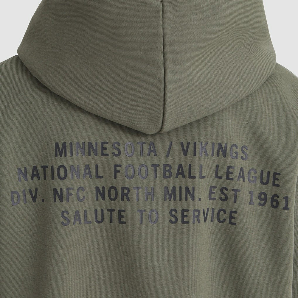 Minnesota Vikings Women's 2025 Salute to Service Sideline Standard Issue Dri-FIT Hoodie Olive - Nike
