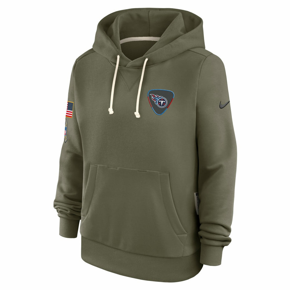 Tennessee Titans Women's 2025 Salute to Service Sideline Standard Issue Dri-FIT Hoodie Olive - Nike