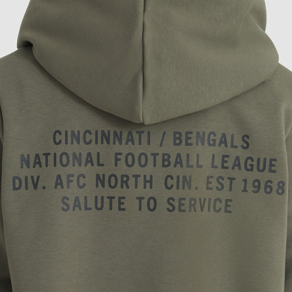 Cincinnati Bengals Women's 2025 Salute to Service Sideline Standard Issue Dri-FIT Hoodie Olive - Nike