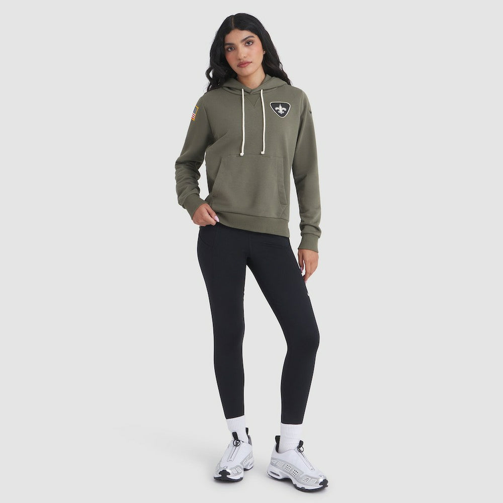 New Orleans Saints Women's 2025 Salute to Service Sideline Standard Issue Dri-FIT Hoodie Olive - Nike