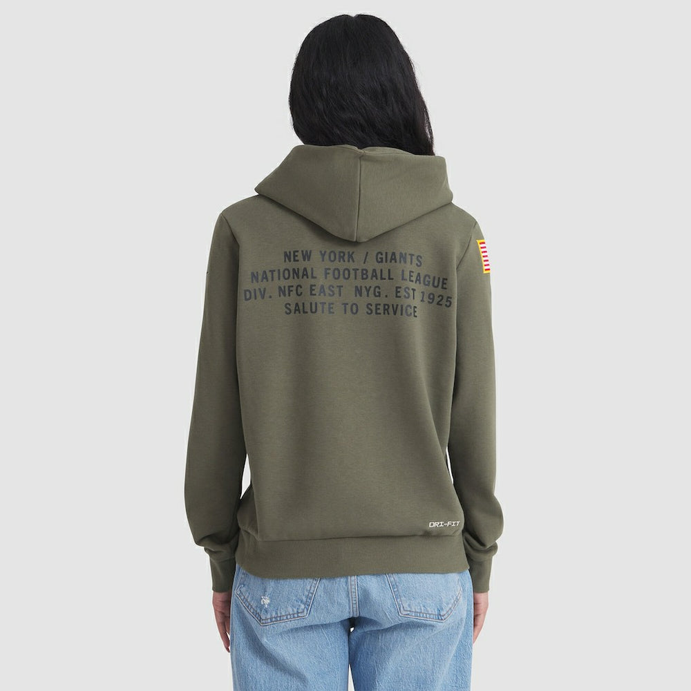 New York Giants Women's 2025 Salute to Service Sideline Standard Issue Dri-FIT Hoodie Olive - Nike