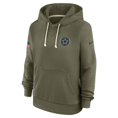 Dallas Cowboys Women's 2025 Salute to Service Sideline Standard Issue Dri-FIT Hoodie Olive - Nike
