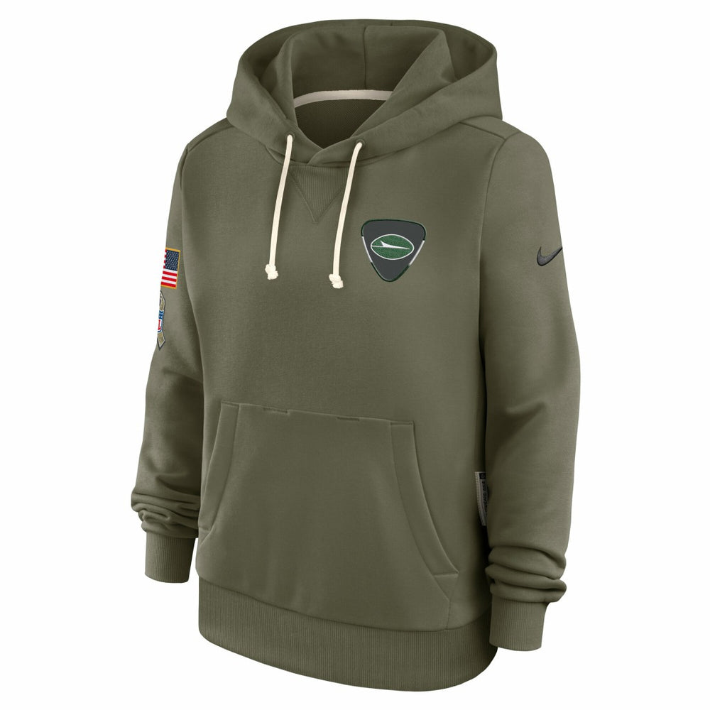 New York Jets Women's 2025 Salute to Service Sideline Standard Issue Dri-FIT Hoodie Olive - Nike