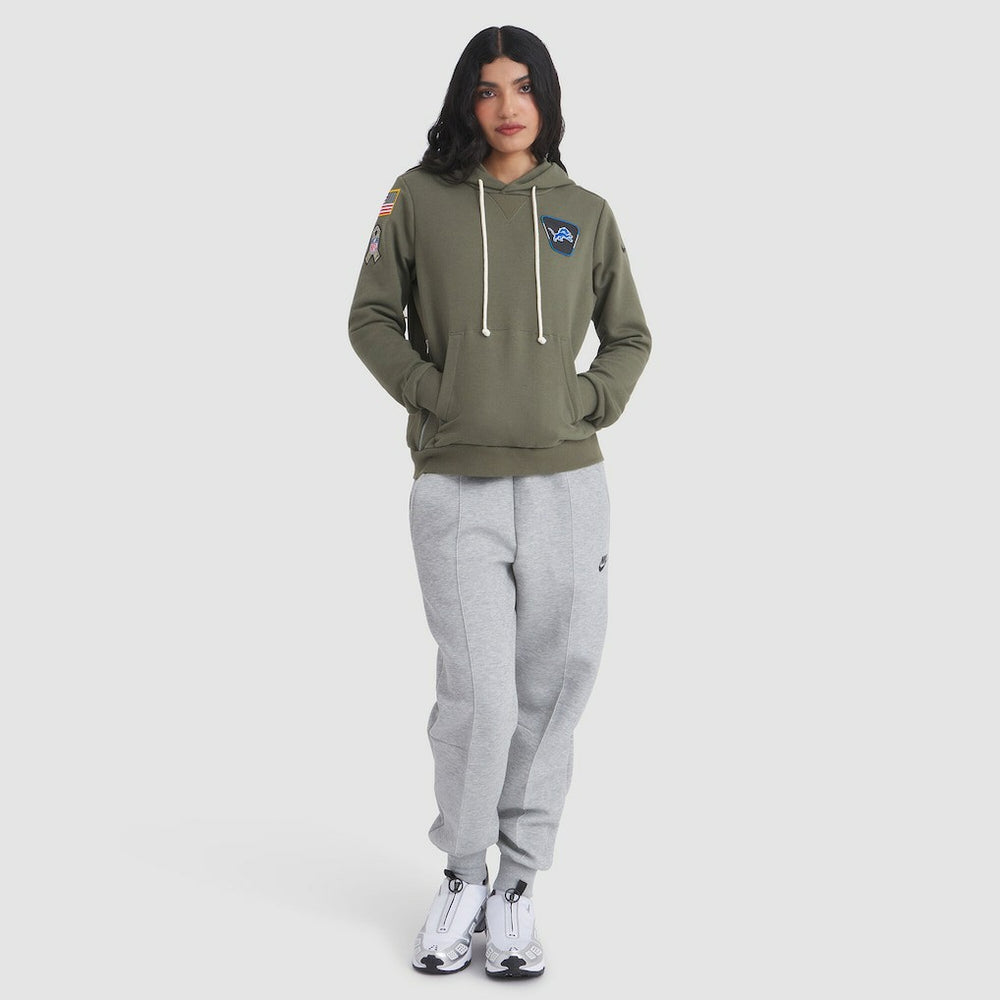 Detroit Lions Women's 2025 Salute to Service Sideline Standard Issue Dri-FIT Hoodie Olive - Nike