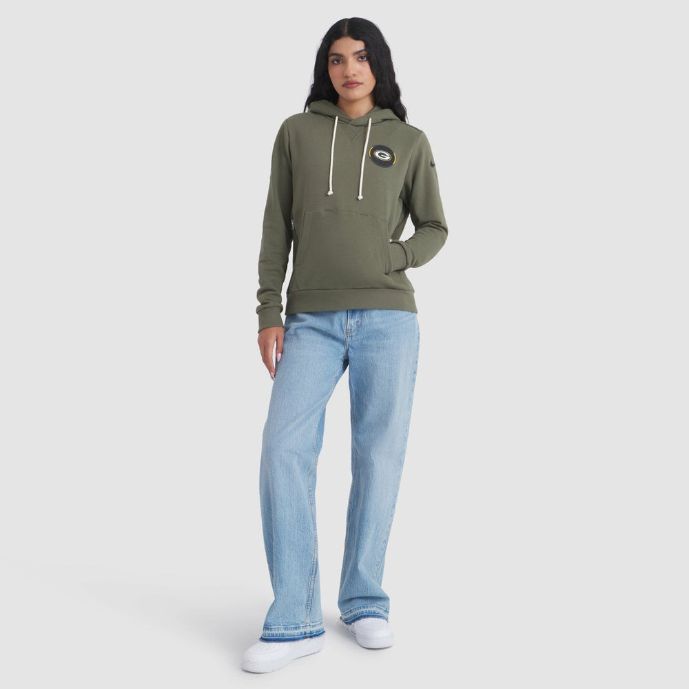 Green Bay Packers Women's 2025 Salute to Service Sideline Standard Issue Dri-FIT Hoodie Olive - Nike