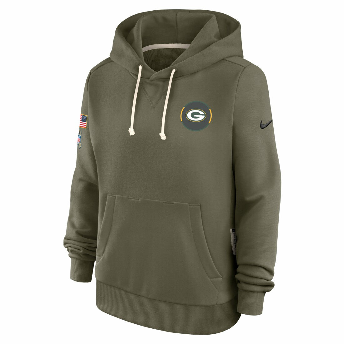 Green Bay Packers Women's 2025 Salute to Service Sideline Standard Issue Dri-FIT Hoodie Olive - Nike