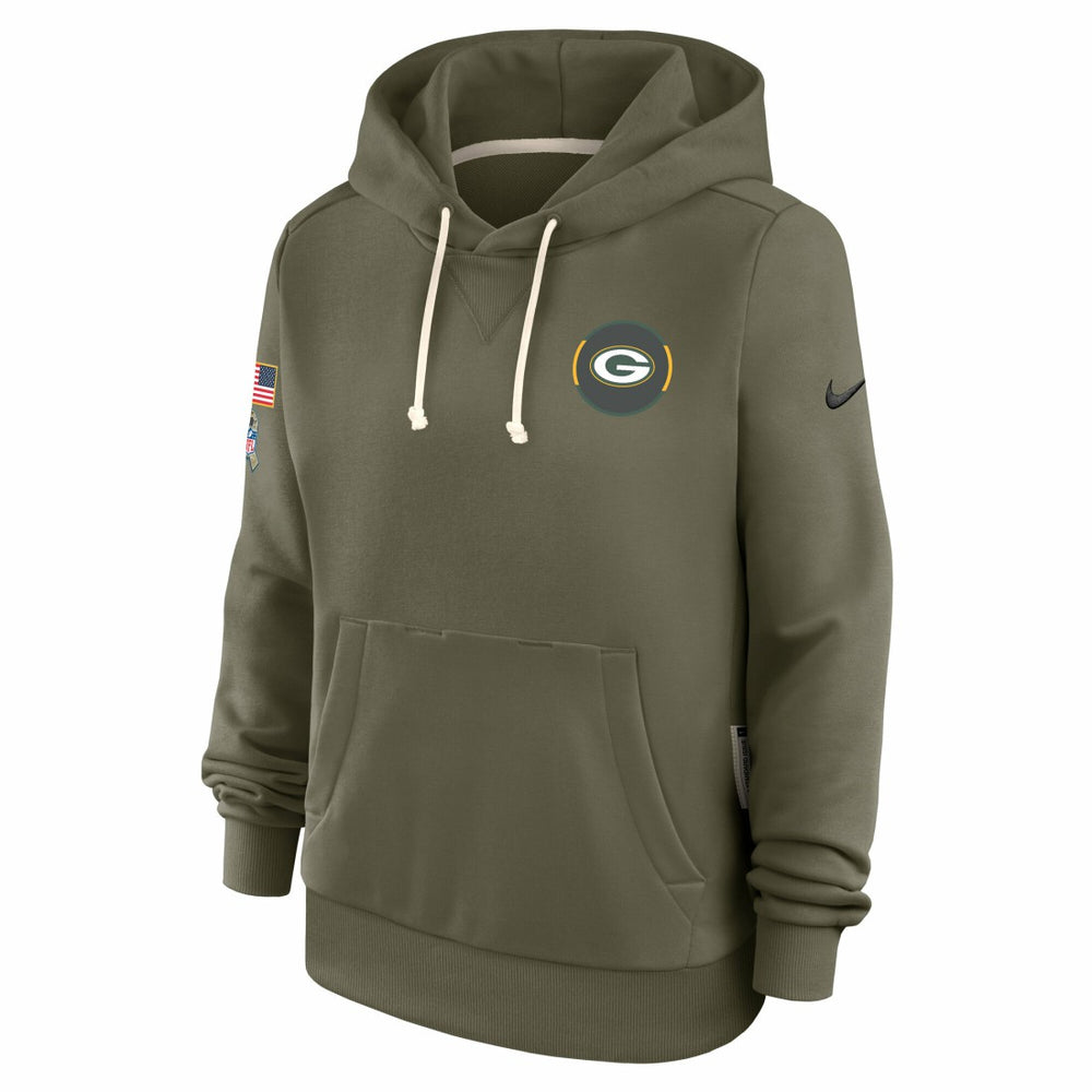 Green Bay Packers Women's 2025 Salute to Service Sideline Standard Issue Dri-FIT Hoodie Olive - Nike