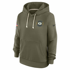 Green Bay Packers Women's 2025 Salute to Service Sideline Standard Issue Dri-FIT Hoodie Olive - Nike