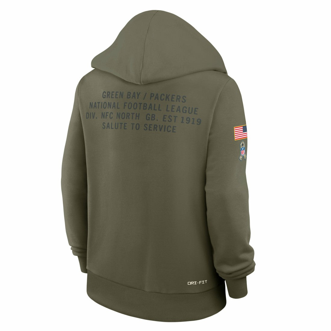 Green Bay Packers Women's 2025 Salute to Service Sideline Standard Issue Dri-FIT Hoodie Olive - Nike