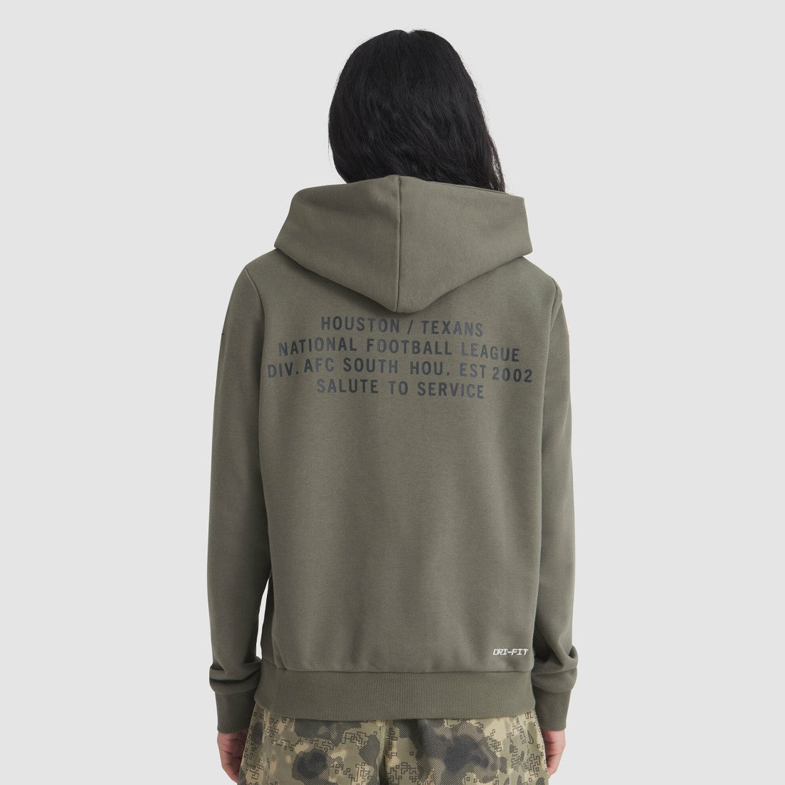 Houston Texans Women's 2025 Salute to Service Sideline Standard Issue Dri-FIT Hoodie Olive - Nike