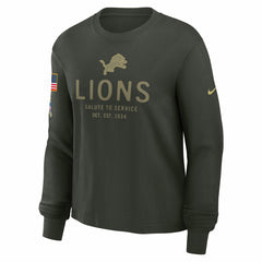 Detroit Lions Women's 2025 Salute to Service Sideline Dri-FIT Long Sleeve T-Shirt Dark Green - Nike