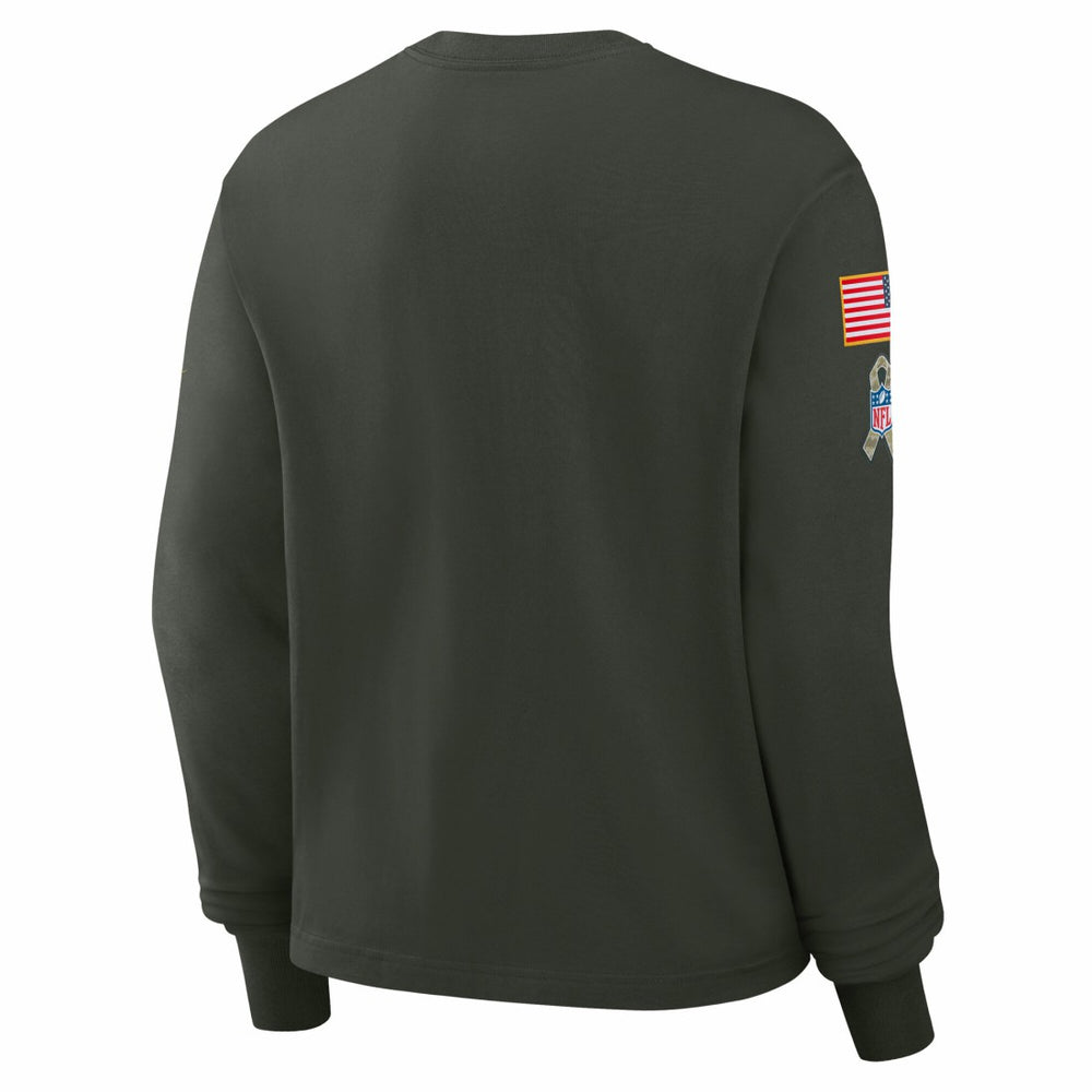 Detroit Lions Women's 2025 Salute to Service Sideline Dri-FIT Long Sleeve T-Shirt Dark Green - Nike