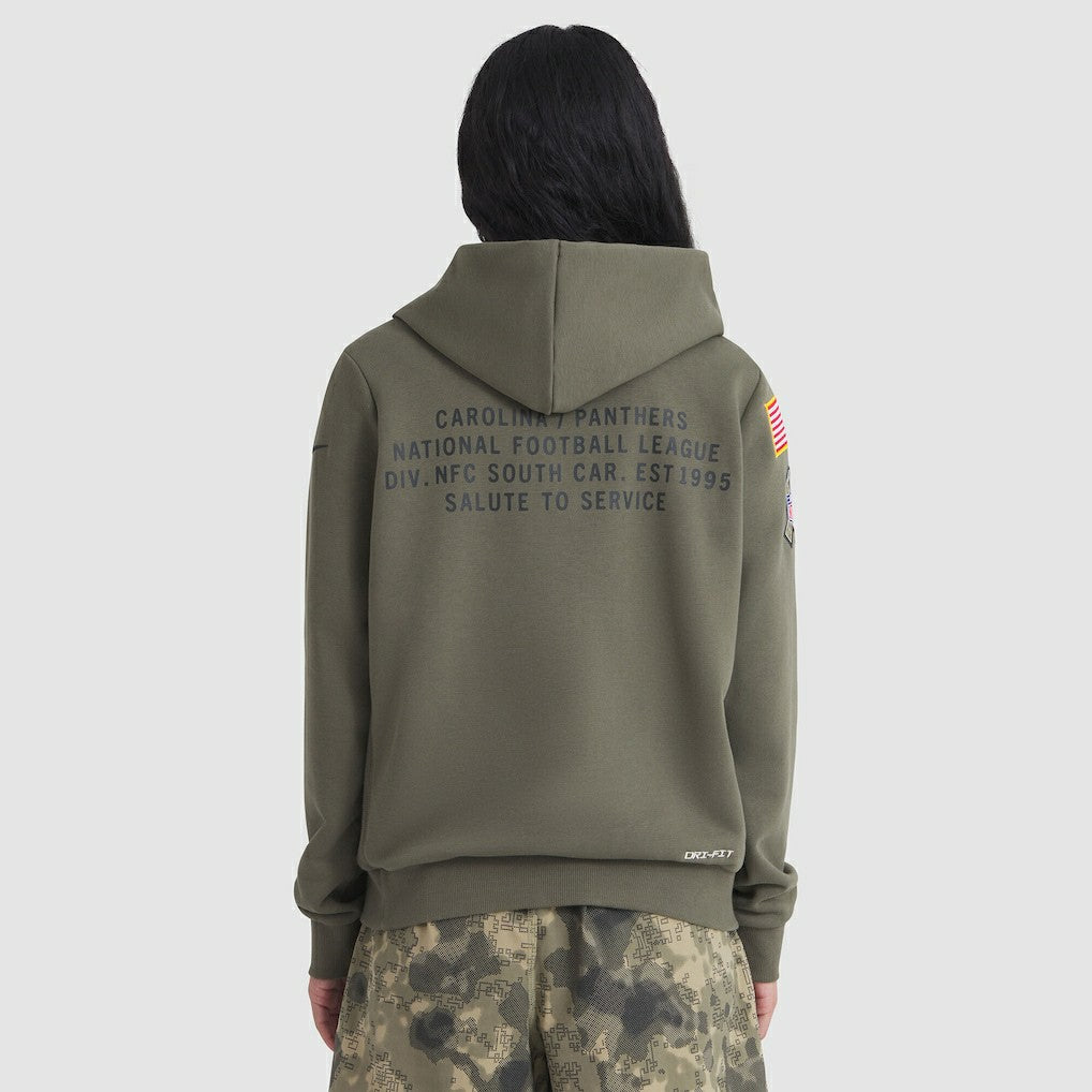 Carolina Panthers Women's 2025 Salute to Service Sideline Standard Issue Dri-FIT Hoodie Olive - Nike