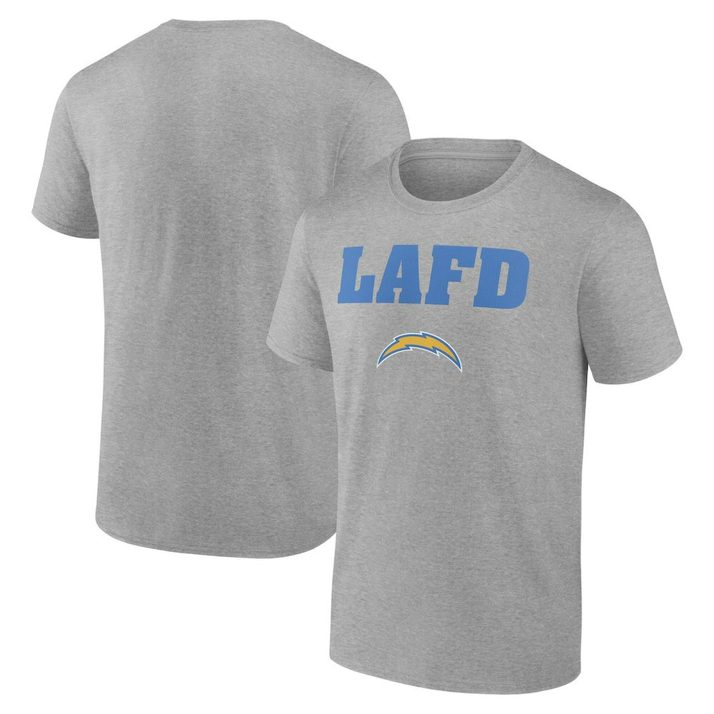 Los Angeles Chargers Unisex LAFD T-Shirt Gray - NFL