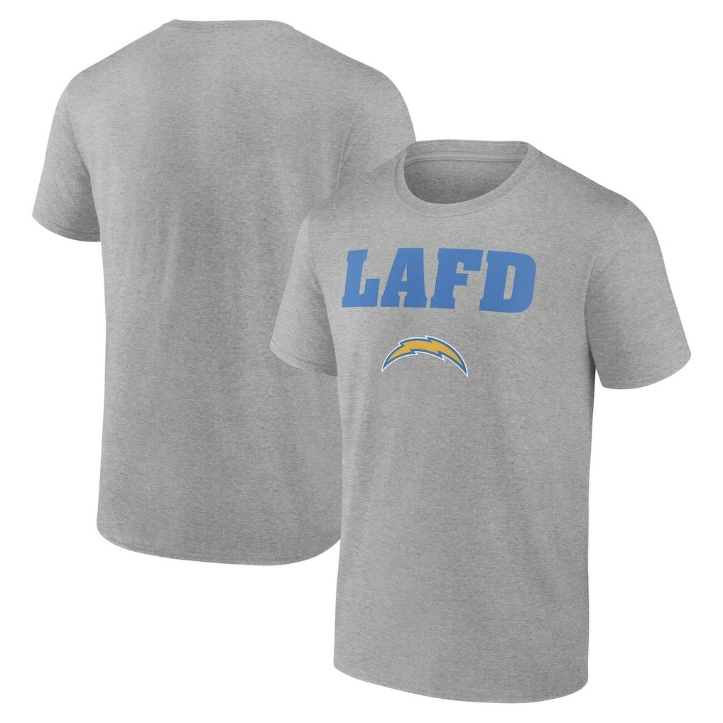 Los Angeles Chargers Unisex LAFD T-Shirt Gray - NFL