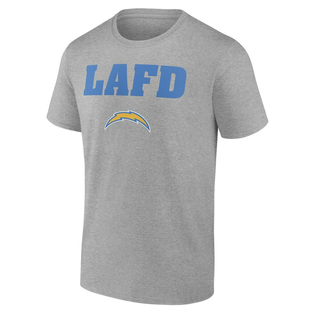 Los Angeles Chargers Unisex LAFD T-Shirt Gray - NFL