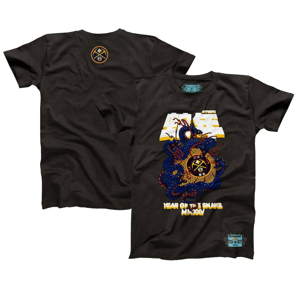 NBA - Denver Nuggets NBALab x Hyperfly Unisex Year of the Snake Lunar New Year Collection T-Shirt - Heather Black