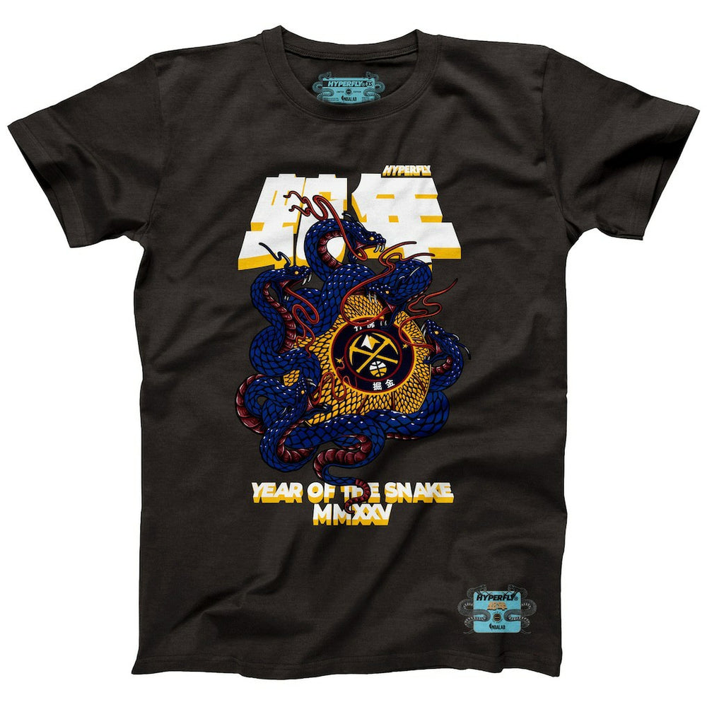 NBA - Denver Nuggets NBALab x Hyperfly Unisex Year of the Snake Lunar New Year Collection T-Shirt - Heather Black