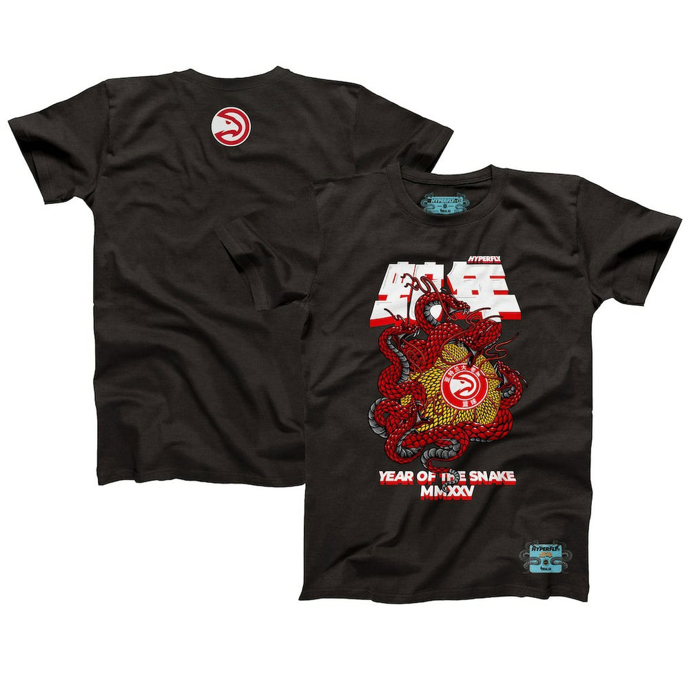 NBA - Atlanta Hawks NBALab x Hyperfly Unisex Year of the Snake Lunar New Year Collection T-Shirt - Heather Black