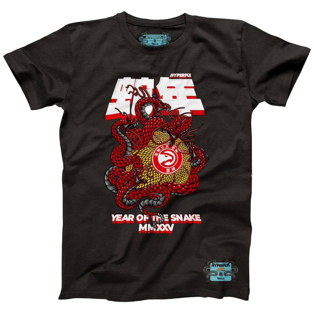 NBA - Atlanta Hawks NBALab x Hyperfly Unisex Year of the Snake Lunar New Year Collection T-Shirt - Heather Black